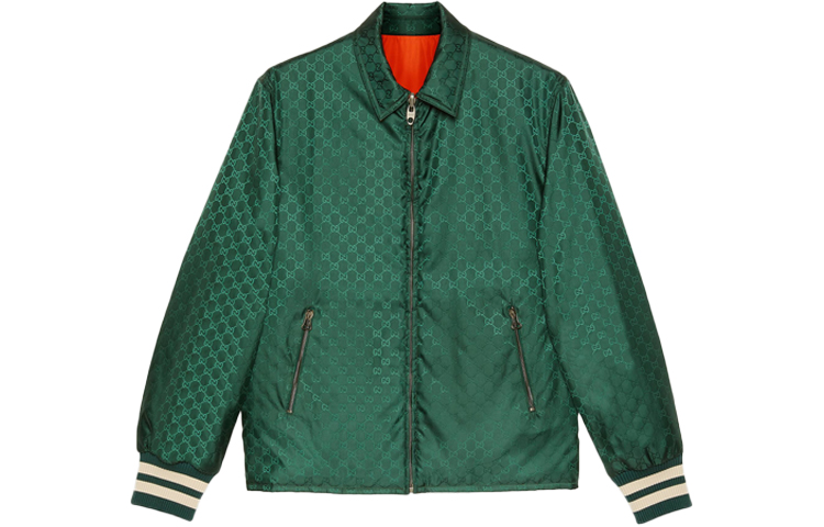 Gucci FW21 Reversible Nylon Jacquard Jacket Green - 654831-ZAGVX-3283