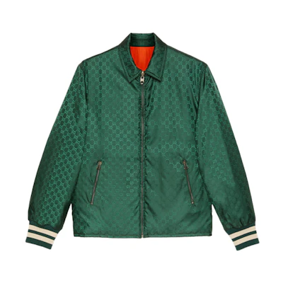 Gucci FW21 Reversible Nylon Jacquard Jacket Green - 654831-ZAGVX-3283