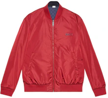 Gucci FW21 Solid GG Nylon Bomber Jacket Red 521764-Z789C-6456 Gucci FW21 Solid GG Nylon Bomber Jacket Red 521764-Z789C-6456