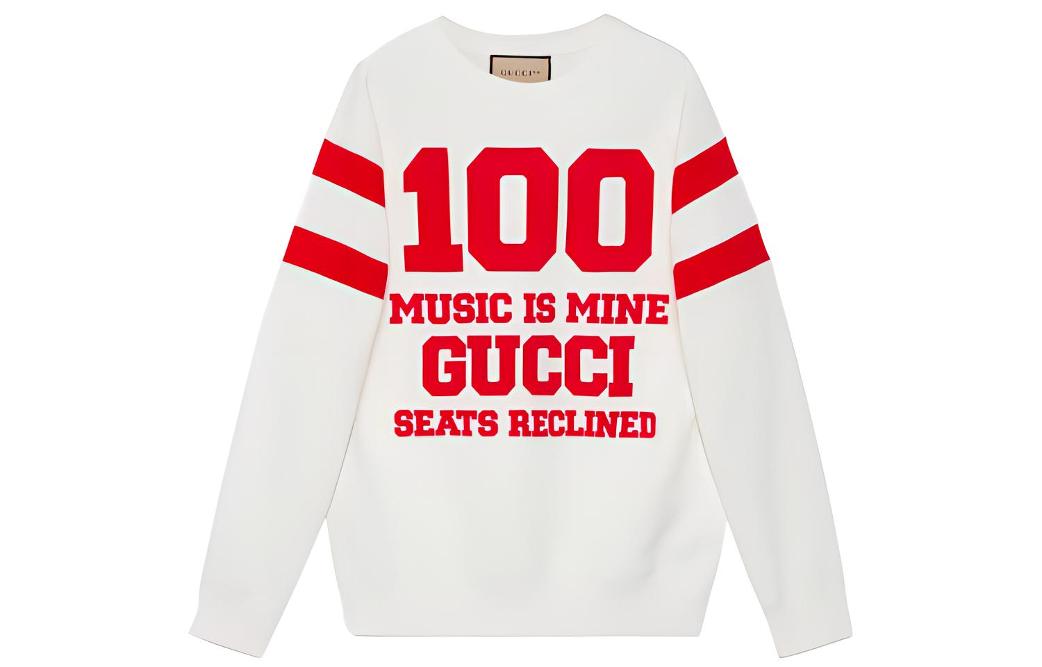 Gucci FW21 Special Edition Logo Print White Crewneck Sweatshirt Fashion 662081-XJDW6-9104