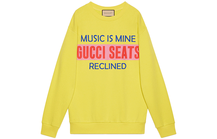 Gucci FW21 Special Edition Yellow Letter Print Crewneck Long Sleeve Sweatshirt Men 617964-XJDW3-7253
