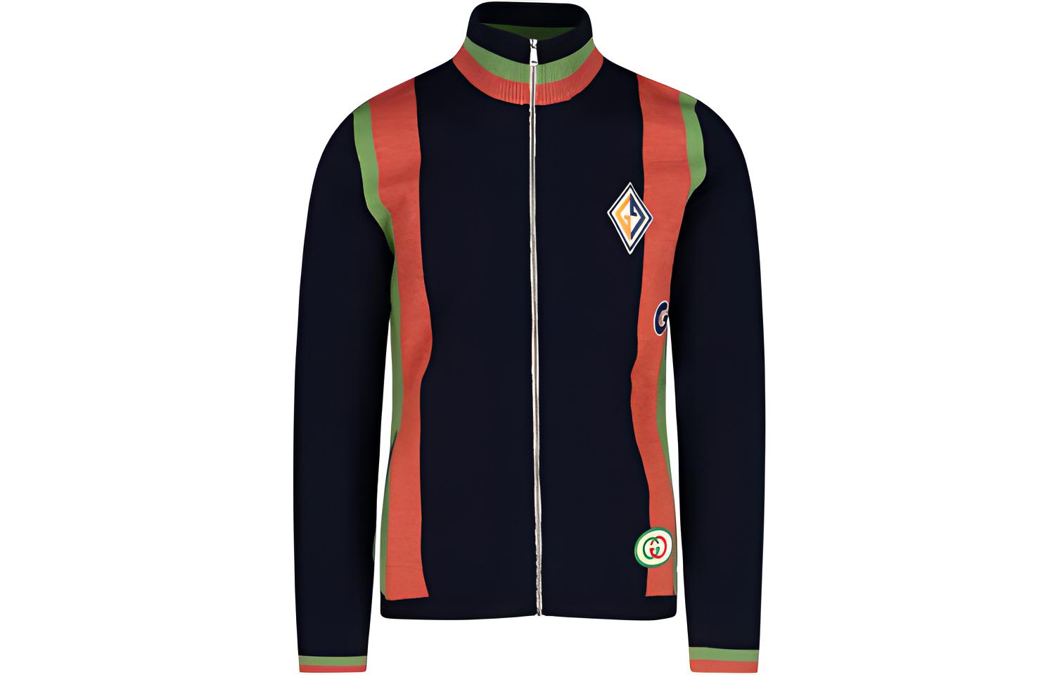 Gucci FW21 Striped Aviator Stand Collar Jacket Black Outerwear 576892-XKAOP-4548