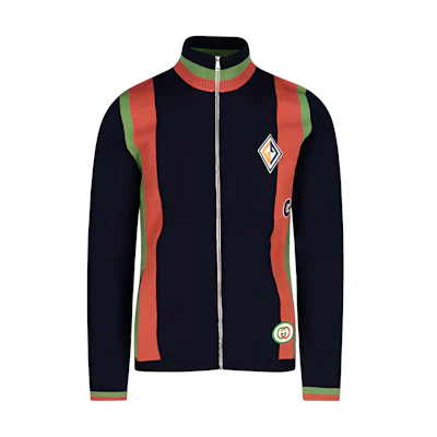 Gucci FW21 Striped Aviator Stand Collar Jacket Black Outerwear 576892-XKAOP-4548