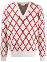 Gucci FW21 White Loose Long Sleeve Sweater with Mesh Print 595516-XKA0Z-9133 Gucci FW21 White Loose Long Sleeve Sweater with Mesh Print 595516-XKA0Z-9133