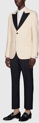 GUCCI 2021秋冬系列米白色對比翻領羊毛西裝外套 610062-Z593H-9521 Details for GUCCI 2021秋冬系列米白色對比翻領羊毛西裝外套 610062-Z593H-9521