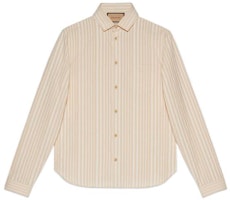GUCCI FW22 Beige Striped Collar Casual UV Protection Shirt. 721171 ZAKRN 7151 GUCCI FW22 Beige Striped Collar Casual UV Protection Shirt. 721171 ZAKRN 7151