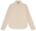 Buy GUCCI FW22 米色條紋領休閒防曬襯衫 721171 ZAKRN 7151