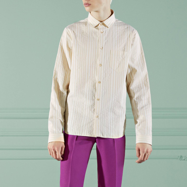 Lookbook GUCCI FW22 米色條紋領休閒防曬襯衫 721171 ZAKRN 7151