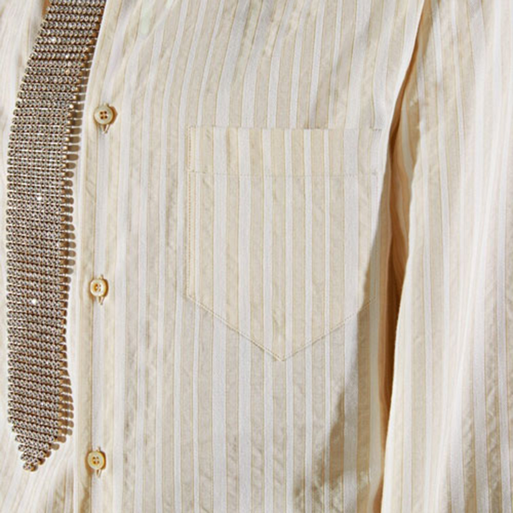 Details for GUCCI FW22 米色條紋領休閒防曬襯衫 721171 ZAKRN 7151