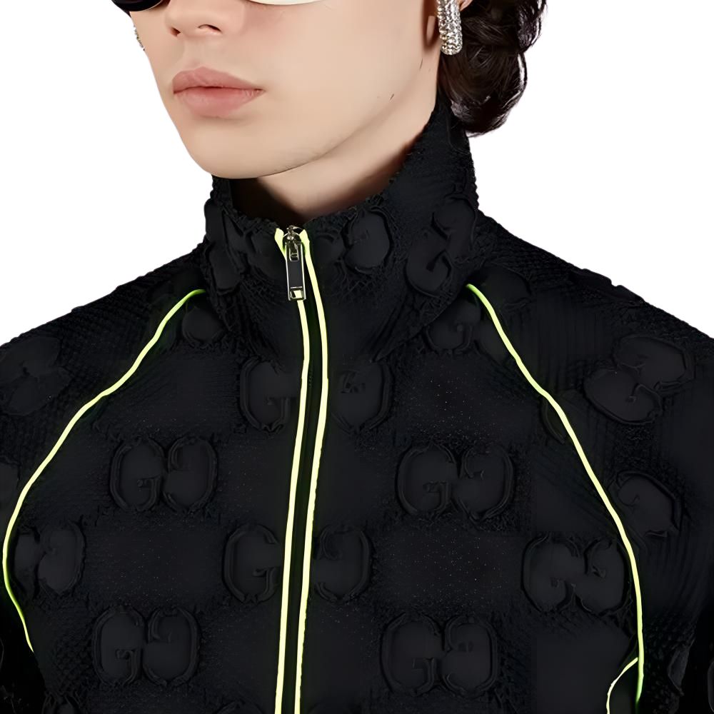 GUCCI FW22  Black Logo Patchwork Colorblock Print Jacket. 724491-XJE8O-1131 圖 6