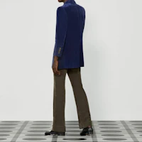 Shop GUCCI FW22 棕色百褶直筒休閒長褲 712865-Z328H-1035
