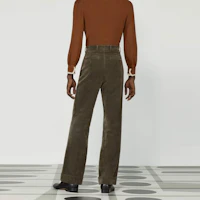 Purchase GUCCI FW22 棕色百褶直筒休閒長褲 712865-Z328H-1035