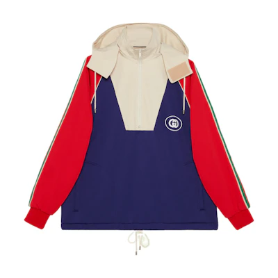 GUCCI FW22 Colorblock Wool Knit Hoodie Jacket. 695987-XJEH0-4742