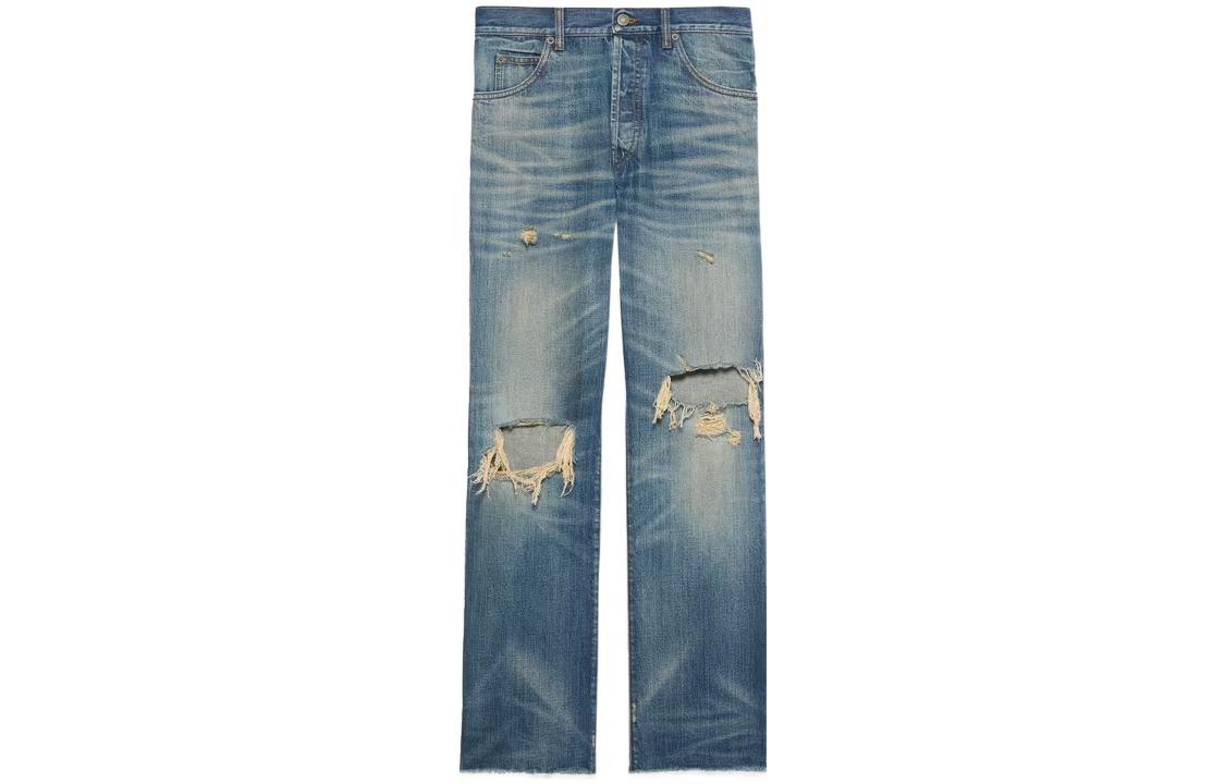 Order GUCCI FW22 仿舊直筒牛仔褲 藍色牛仔. 716496-XDB6K-4447