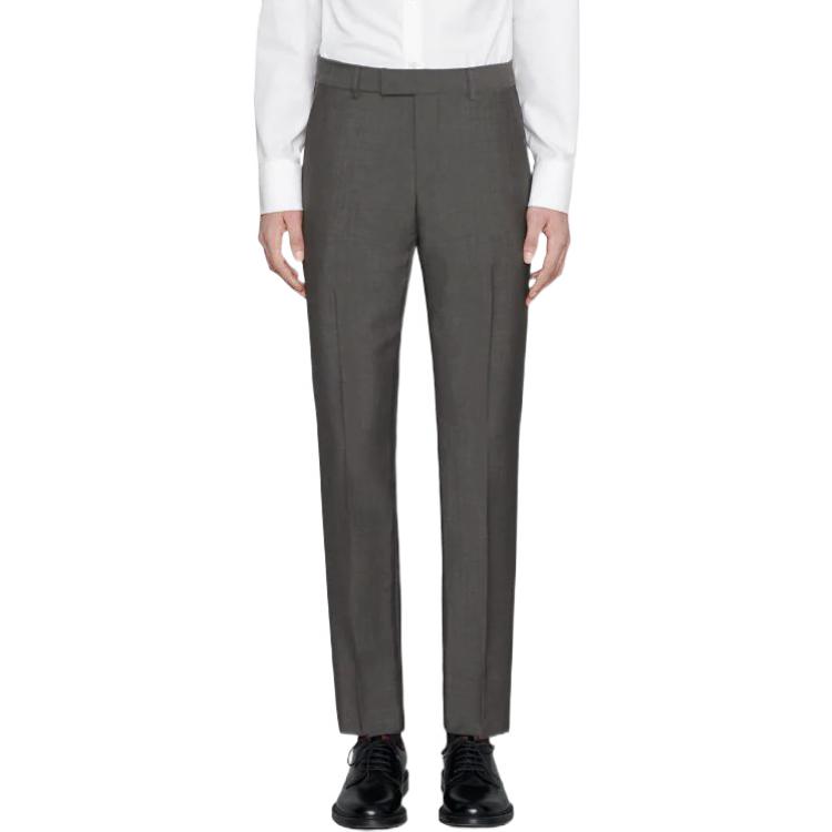 Shop グッチ FW22 グレー ヘリテージ ストレートカット カジュアルパンツ. 581381-Z592B-1165
