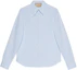 Order 구찌 FW22 라이트 블루 솔리드 홀스빗 자카드 긴소매 셔츠 721176-ZAKH5-4850