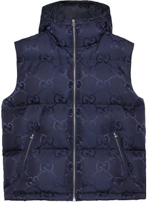 GUCCI FW22 印花Logo連帽無袖背心 深藍色. 698715-Z8A53-4348 Order GUCCI FW22 印花Logo連帽無袖背心 深藍色. 698715-Z8A53-4348