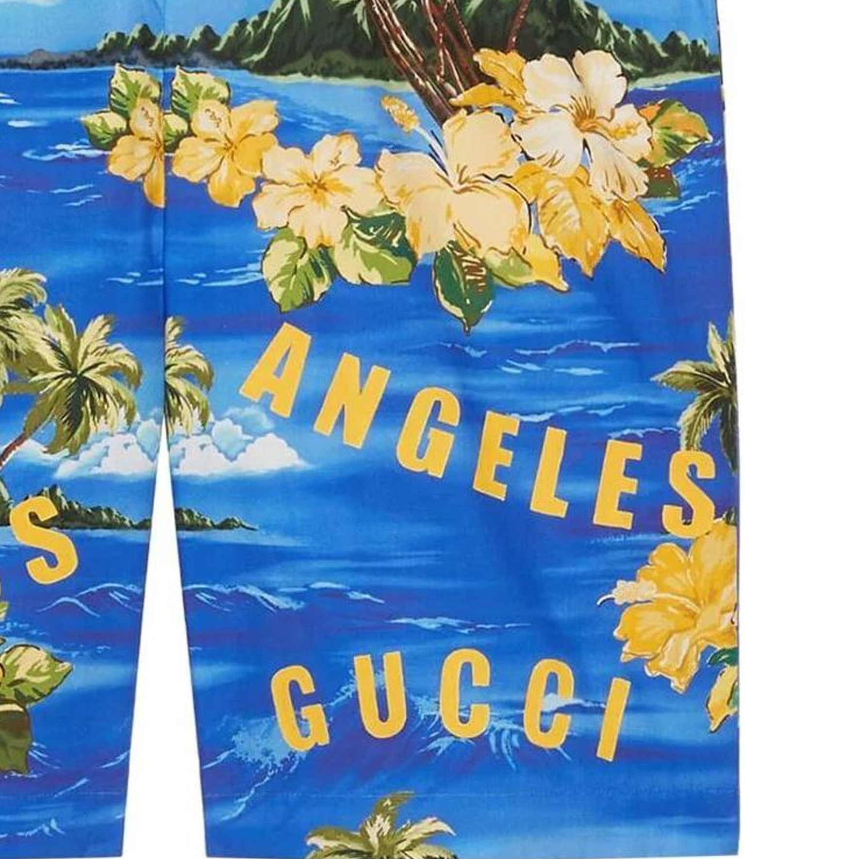 Sizing 古驰FW22中腰蓝色花卉风景印花短裤 672698-ZAJSR-4464