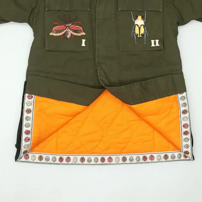 GUCCI FW22 Jaket Hijau Tentera Kapas dengan Sulaman Serangga. 488177-XR759-3027 Purchase GUCCI FW22 Jaket Hijau Tentera Kapas dengan Sulaman Serangga. 488177-XR759-3027