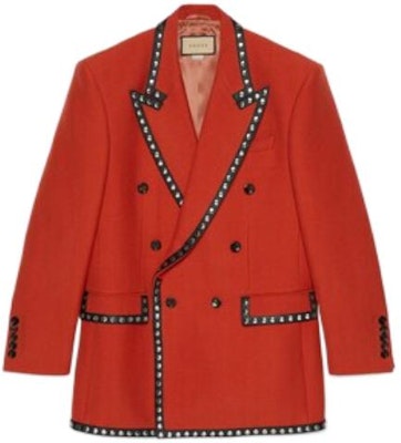 GUCCI FW22 オレンジブレザー レザーディテール スタッズ付き. 719877-Z8A60-7346 Order GUCCI FW22 オレンジブレザー レザーディテール スタッズ付き. 719877-Z8A60-7346