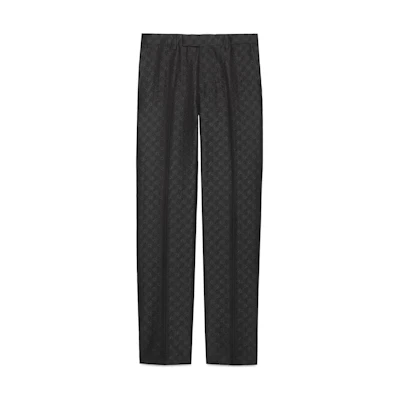 GUCCI FW22 Slim Fit Logo Printed Casual Pants - Black 720965-ZAKIT-1000