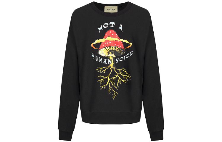 Gucci FW22 Black Cartoon Logo Print Long-Sleeve Pullover Sweater 563972-XJBCP-1142