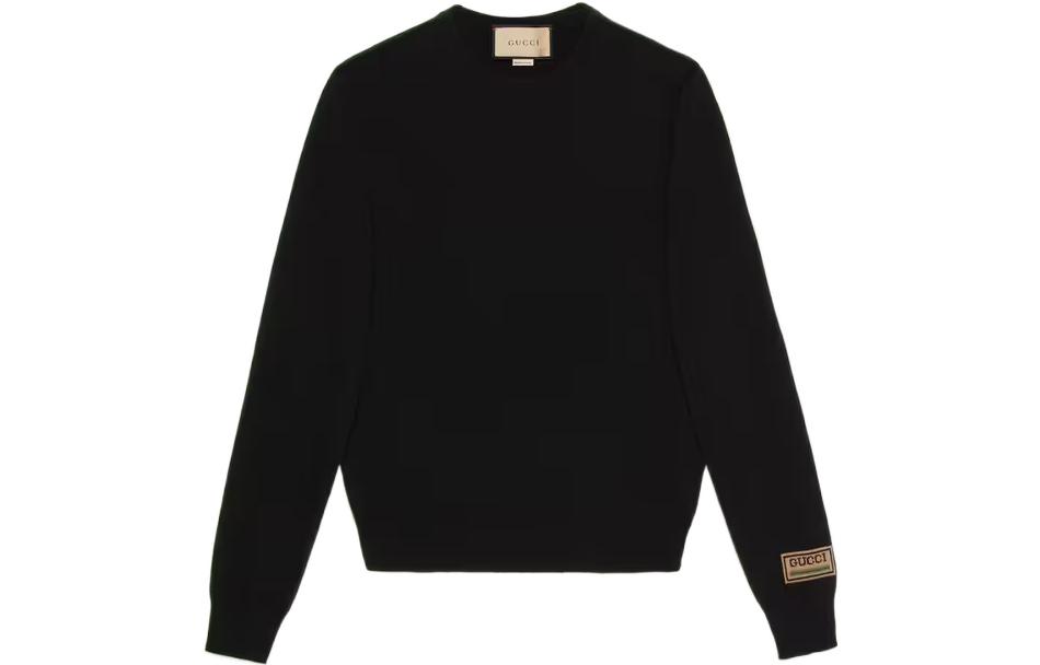Buy グッチ FW22 ブラック カシミア クルーネック ニット セーター 694749-XKCD3-1152