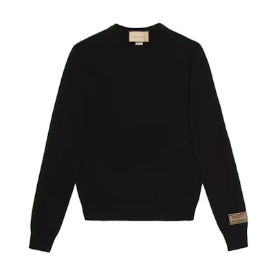 Gucci FW22 Black Cashmere Crewneck Knit Sweater 694749-XKCD3-1152