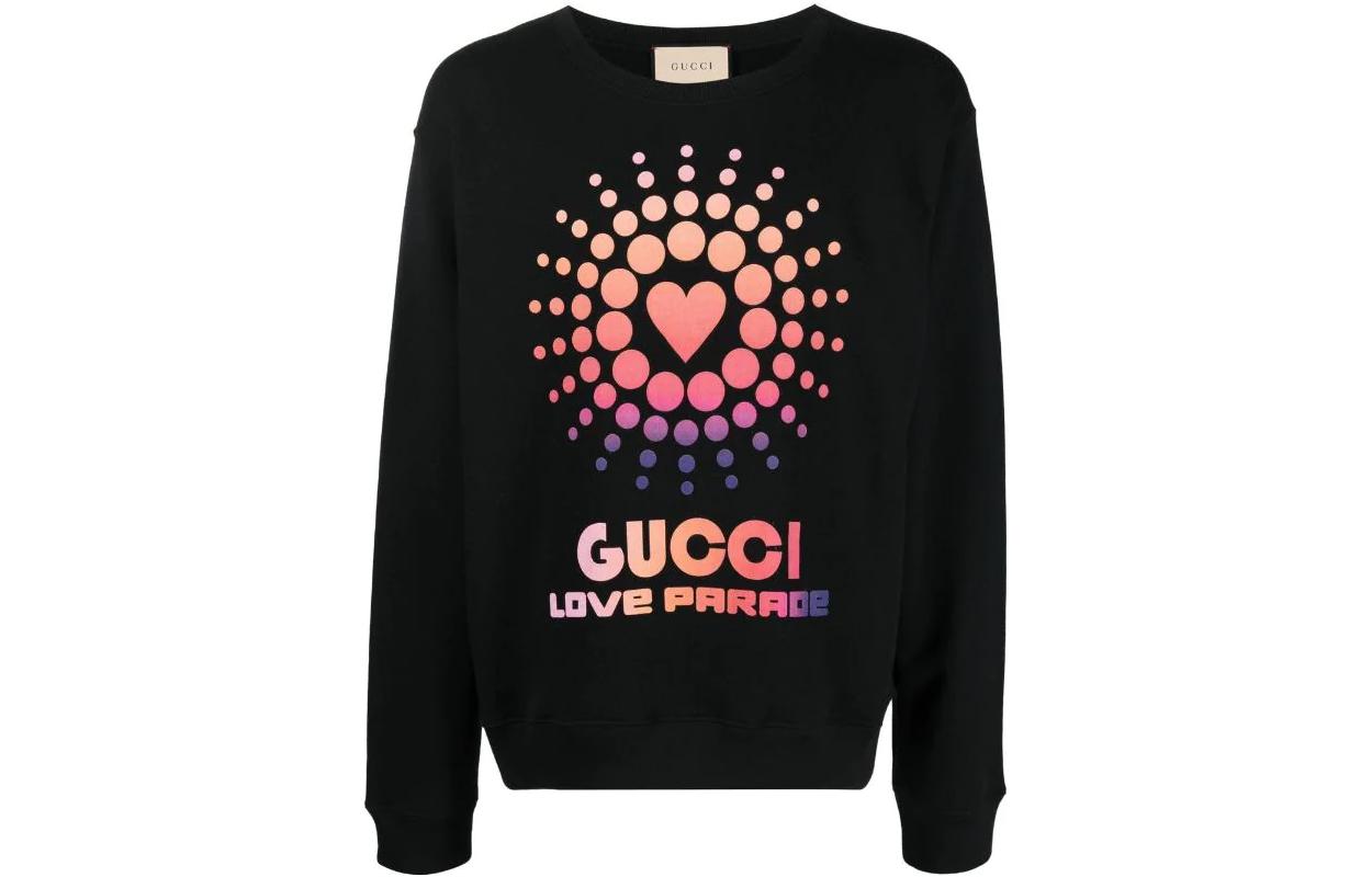 Gucci FW22 Black Crewneck Sweatshirt with Logo Print 626990-XJEIM-1082