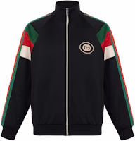 Gucci FW22 Black Logo Tape Colorblock Zip-Up Jacket for Men 698448-XJEEP-1152 Gucci FW22 Black Logo Tape Colorblock Zip-Up Jacket for Men 698448-XJEEP-1152