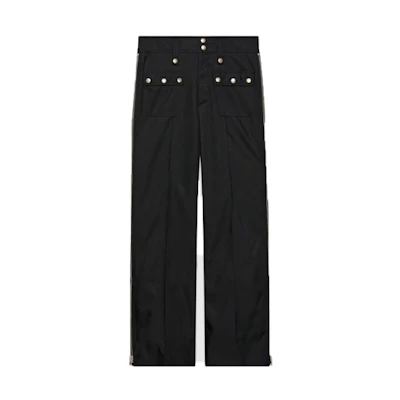 Gucci FW22 Black Wide-Leg Casual Pants with Button Details 710432-ZAHLW-1000