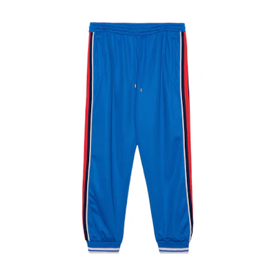 Gucci FW22 Blue Color Block Striped Mid-Rise Track Pants 698426-XJEES-4658-blue