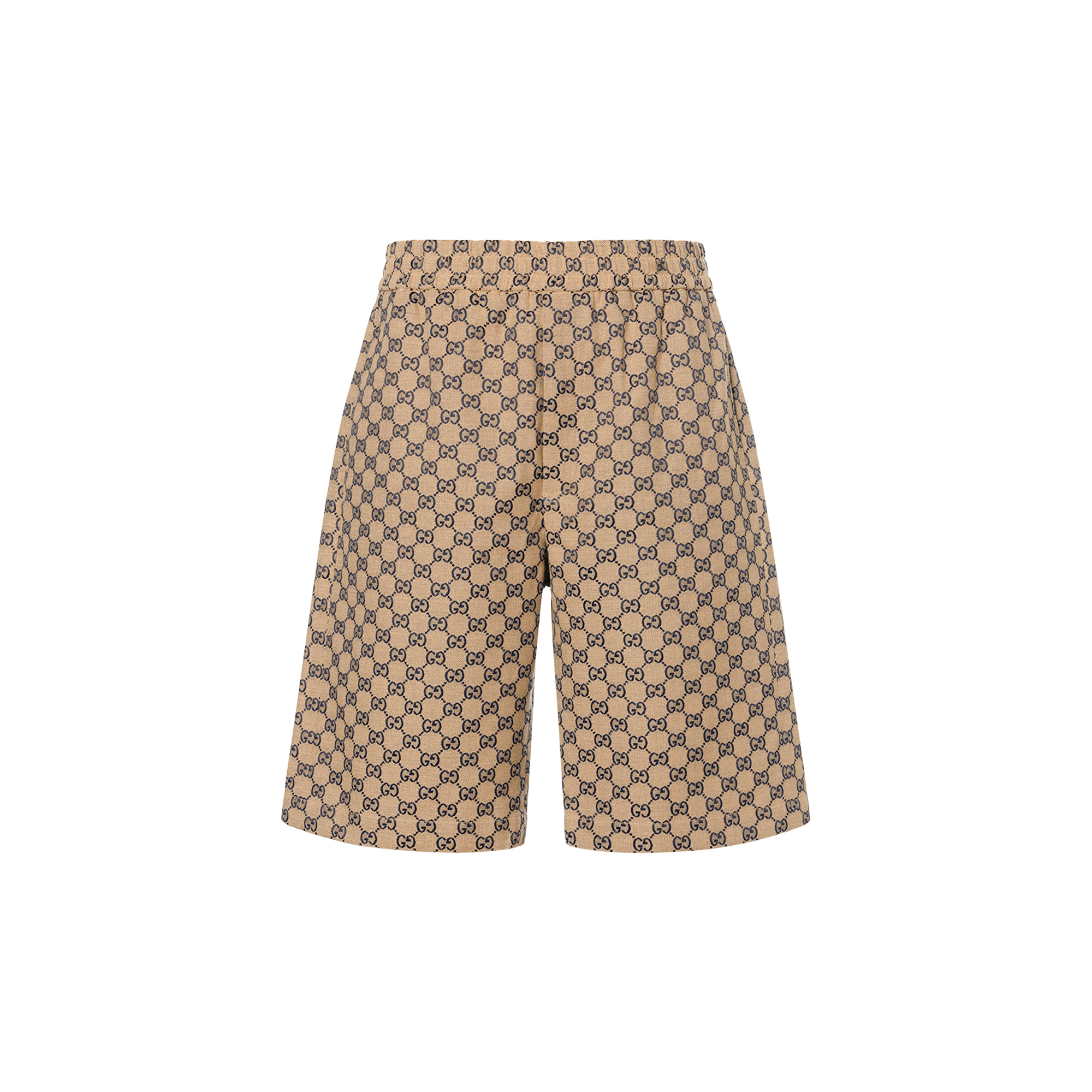 Gucci FW22 Brown Monogram Logo Mid-Rise Straight Shorts 694114-ZKU09-9078