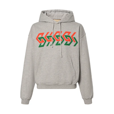 Gucci FW22 Chain Print Hoodie Grey Pullover for Men 715911-XJEUM-1097