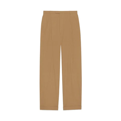 GUCCI FW22 Chinese New Year Beige Straight-Cut Cotton Casual Pants Men. 723811-ZALH6-2578