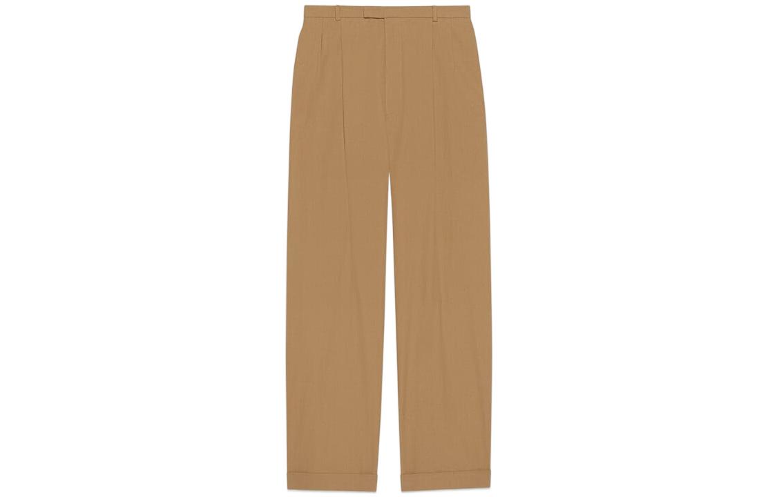 Order GUCCI 2022秋冬 中国新年 ベージュ ストレートカット 綿 カジュアルパンツ メンズ 723811-ZALH6-2578