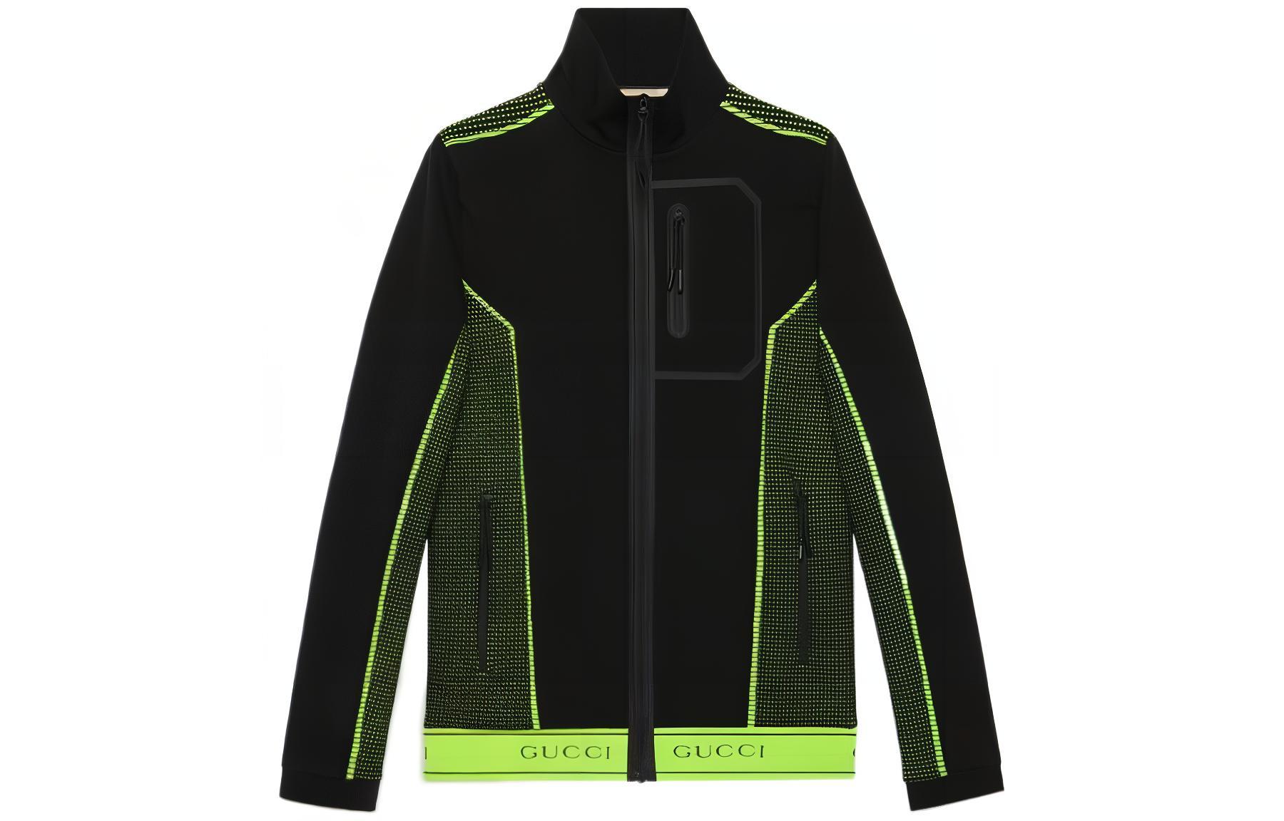 Gucci FW22 Color-Block Jacquard Zip-Up Jacket Black 698540-XJEH2-1131