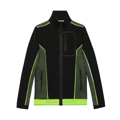 Gucci FW22 Color-Block Jacquard Zip-Up Jacket Black 698540-XJEH2-1131
