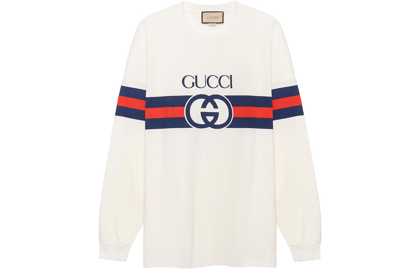 Gucci FW22 Color Block Logo Print Crewneck Sweatshirt () 581903-XJET2-9095