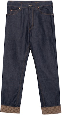 Gucci FW22 Celana Jeans Denim Longgar Mid-Waist Colorblock Biru Tua 700949-XDB1Z-4759 Buy Gucci FW22 Celana Jeans Denim Longgar Mid-Waist Colorblock Biru Tua 700949-XDB1Z-4759