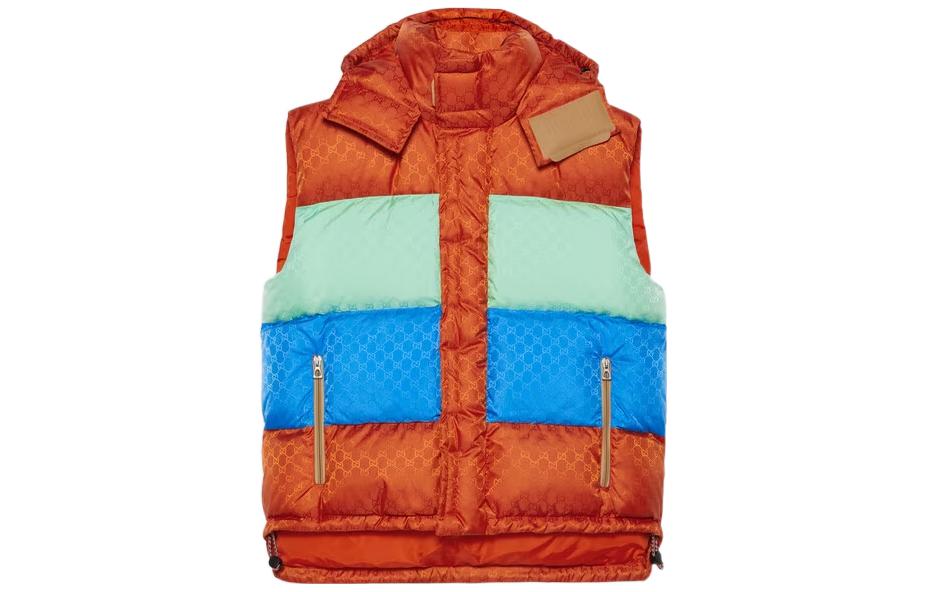 Gucci FW22 Colorblock Sleeveless Vest with Logo Print 731646-Z8BDR-7088