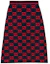 Order GUCCI 2022秋冬系列GG提花高腰中长裙蓝红色. 713301-XKCNA-4668