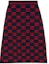 Lookbook GUCCI 2022秋冬系列GG提花高腰中长裙蓝红色. 713301-XKCNA-4668