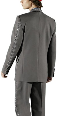 GUCCI FW22 Grey Single-Breasted Studded Long-Sleeve Blazer Jacket Men 710897-ZAKGX-1101 Purchase GUCCI FW22 Grey Single-Breasted Studded Long-Sleeve Blazer Jacket Men 710897-ZAKGX-1101