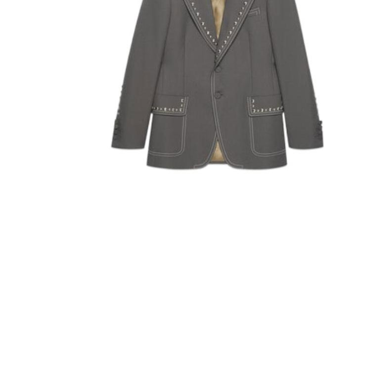 Sizing GUCCI FW22 Grey Single-Breasted Studded Long-Sleeve Blazer Jacket Men 710897-ZAKGX-1101