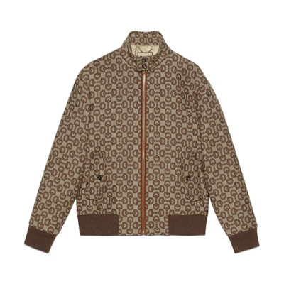 Gucci FW22 Jacquard Pattern Full-Zip Jacket Ebony Casual Outerwear 694157-Z8AY1-9742