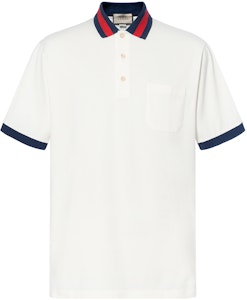 古驰 2022秋冬 条纹领拼接珠地布男士白色POLO衫 701735-XJELJ-9750 Buy 古驰 2022秋冬 条纹领拼接珠地布男士白色POLO衫 701735-XJELJ-9750