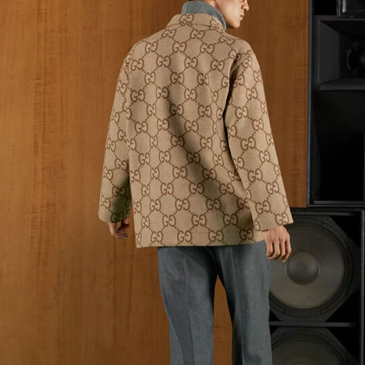 Gucci FW22 Logo Print Single-Breasted Jacket Beige Outerwear 694154-ZAIT6-2183 圖 6