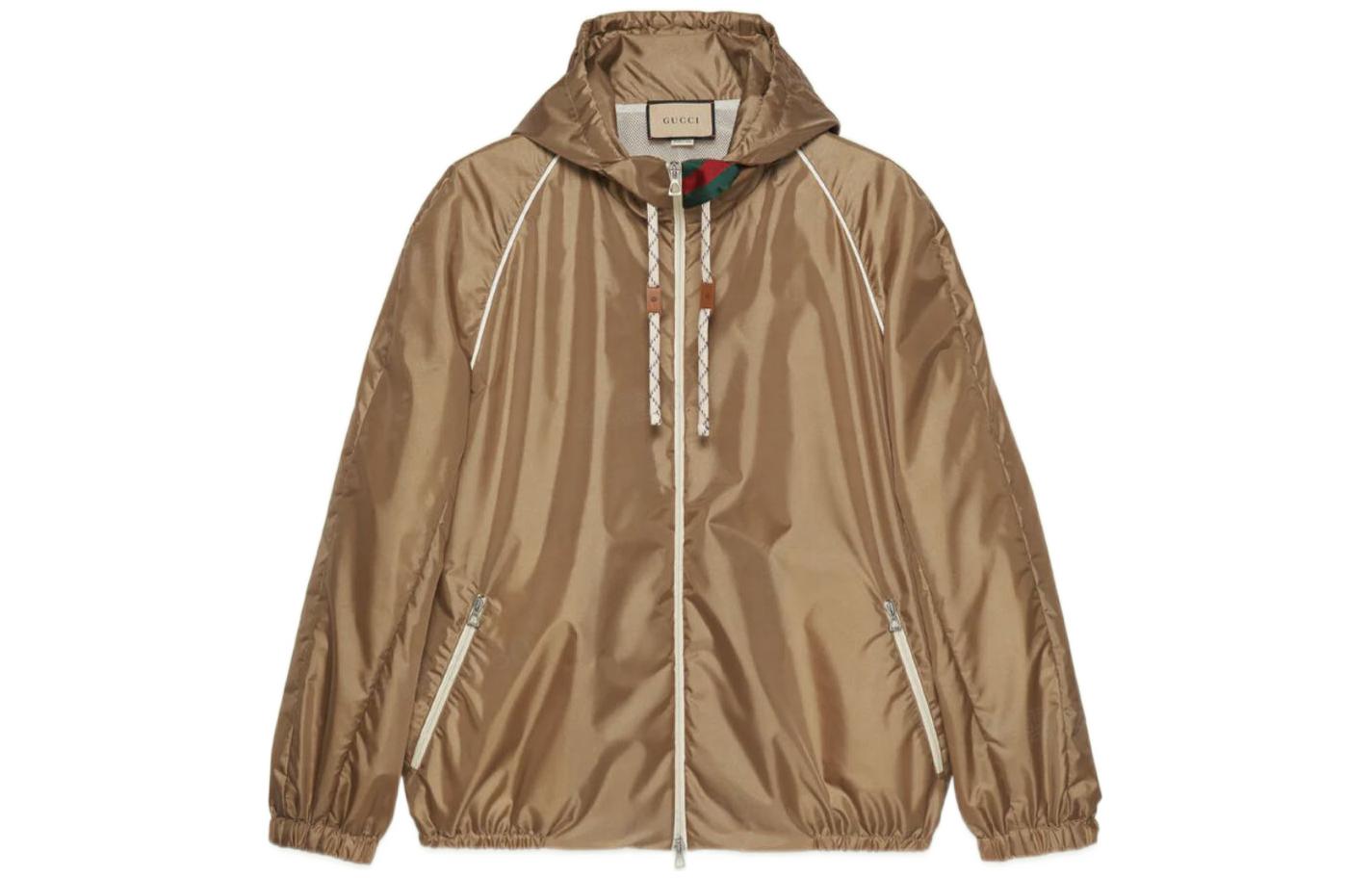 Gucci FW22 Logo Print Zip-Up Hoodie Jacket Bronze () 692937-Z8A1Q-9118
