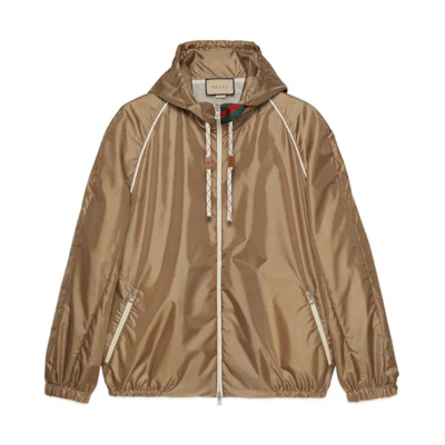 Gucci FW22 Logo Print Zip-Up Hoodie Jacket Bronze () 692937-Z8A1Q-9118